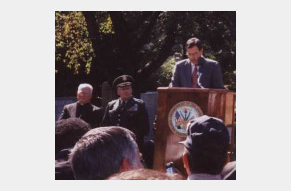 .Secretary of the Army: Louis Caldera addresses the audience and lauds the accomplishments and contributions of the Puerto Rican Combat Soldier and the 65th Infantry Regiment to the United States of America