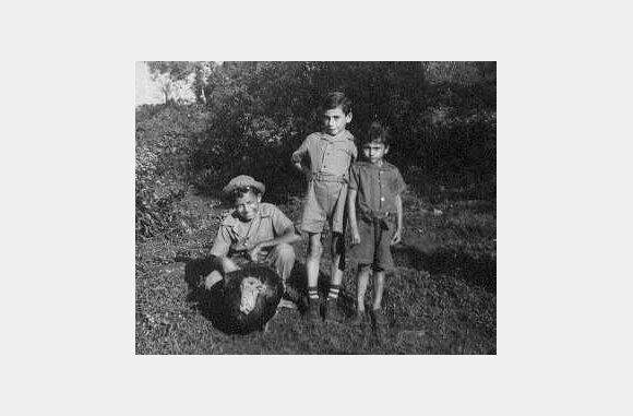 My uncle Juanin Nieves Ortiz, and my cousins Mario and Jovino. - 1946