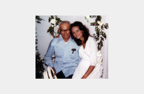 My grandfather Lorenzo Nieves Rabel & my cousin  Yolanda Rivera Nieves "Beanos" mid 1980's