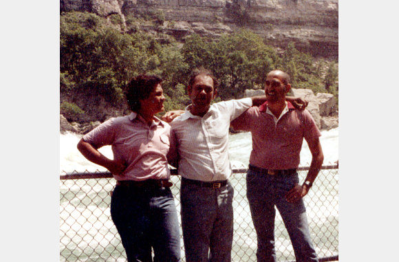 My brother in law Angel Jr., my father in law Angel, and myself at the beach. 1982