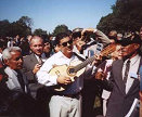 Mr. Alvin Medina,  New Jersey,  Plays the Quatro as the veterans sing Borinquena and the 65th Infantry Regimental Song